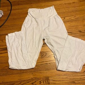 White flare pants